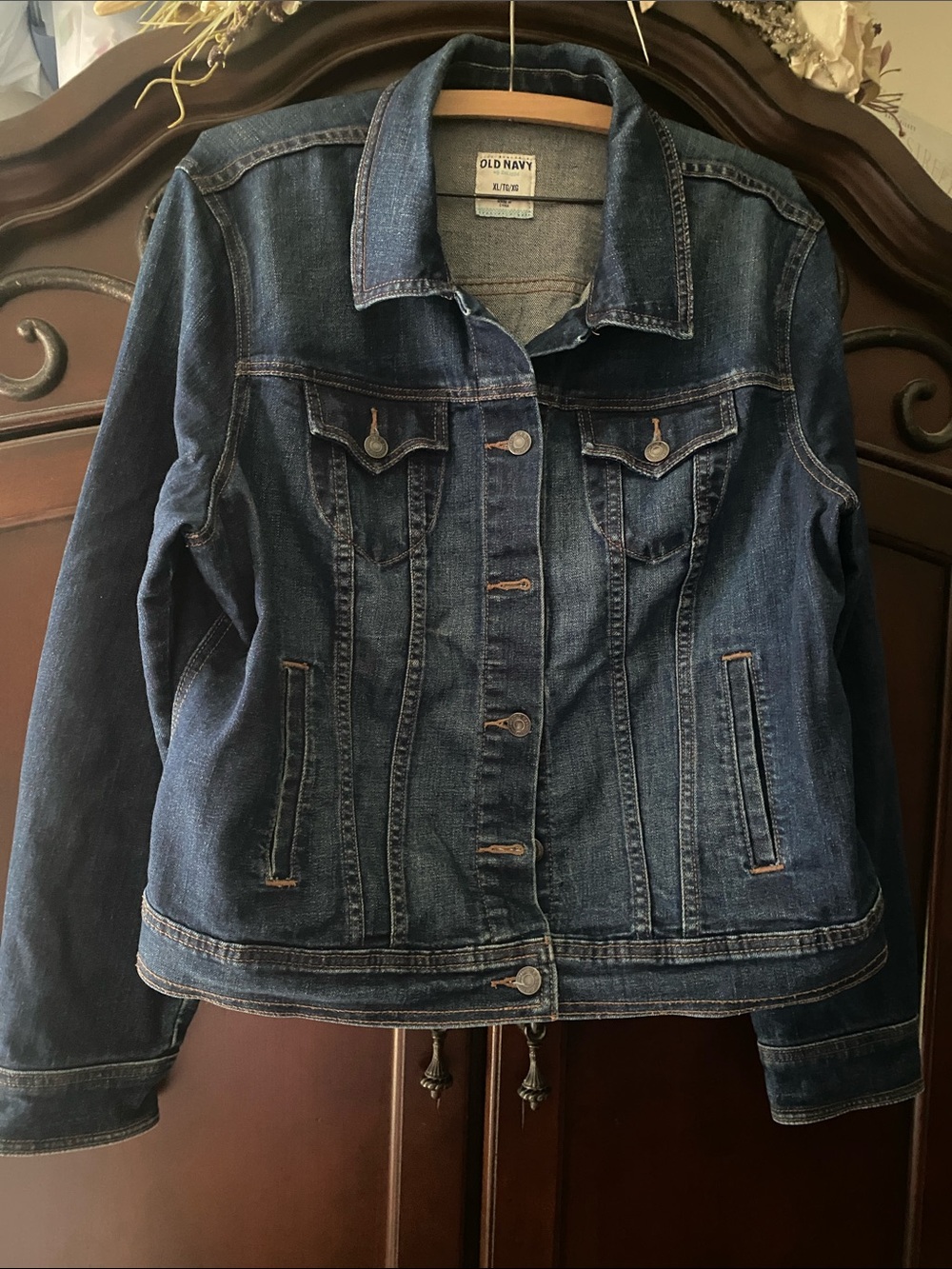 Old Navy Blue Women's Denim Jacket with Button Front